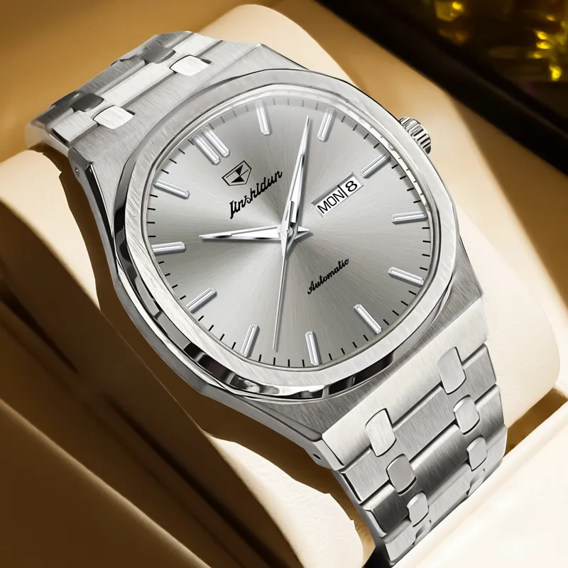 Jin Shi Dun Artisan Collection Mechanical Movement Stainless Steel Watchband Watch Men's Watches White Dial-7