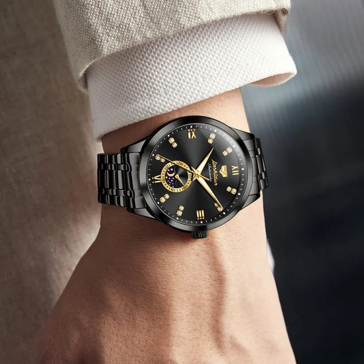 Jin Shi Dun Mechanical Movement Watch Men's Watches White Dial-22