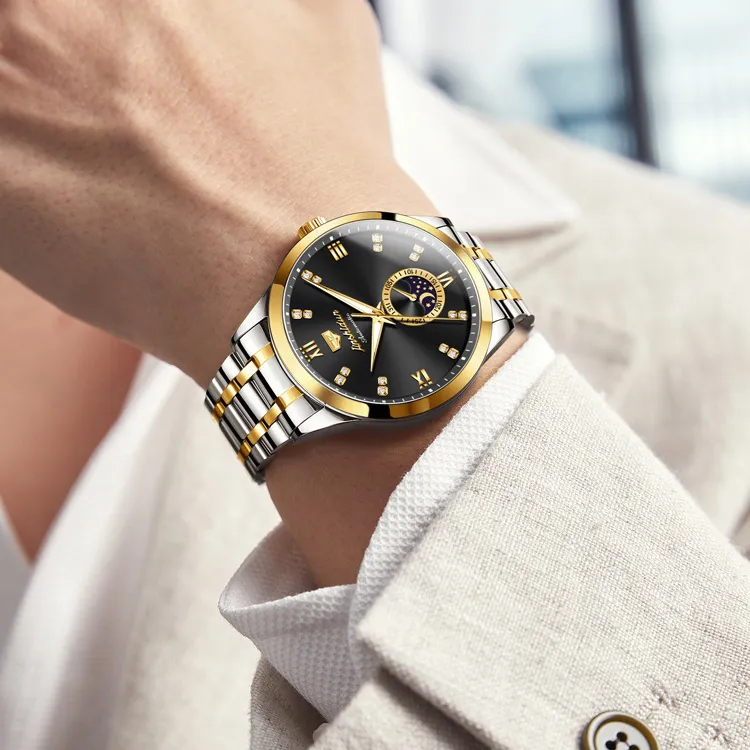 Jin Shi Dun Mechanical Movement Watch Men's Watches White Dial-33