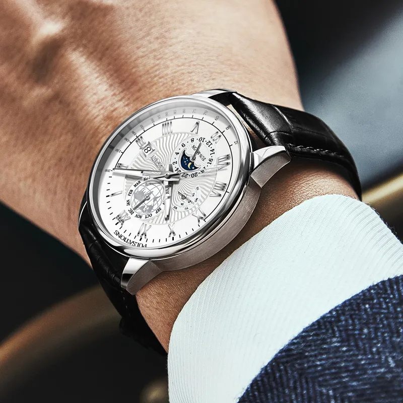 Jin Shi Dun Artisan Collection Mechanical Movement Watch Men's Watches White Dial-6