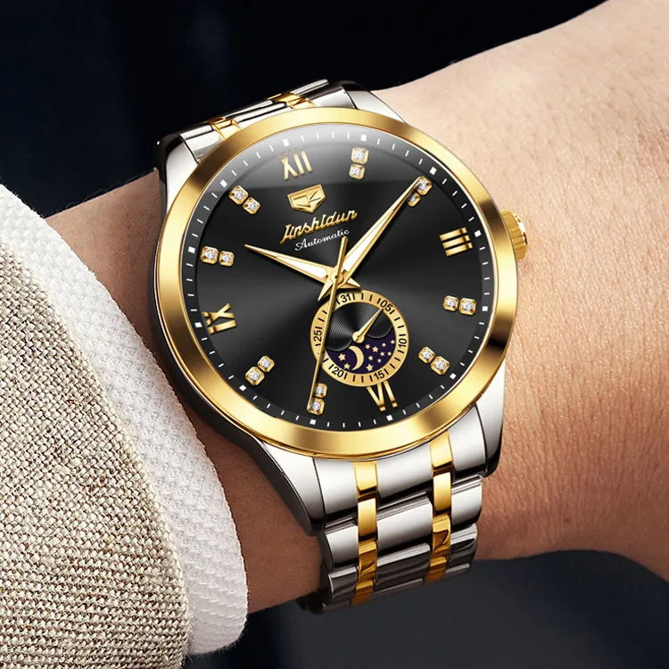 Jin Shi Dun Mechanical Movement Watch Men's Watches White Dial-35