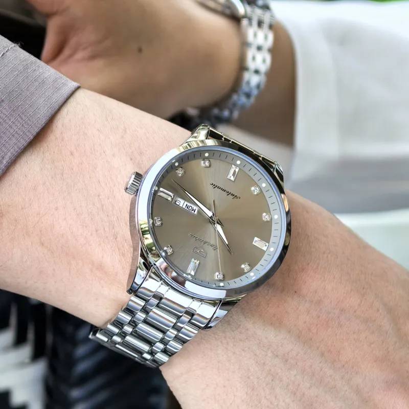 Jin Shi Dun Mechanical Movement Stainless Steel Watchband Watch Unisex Silver Dial-20