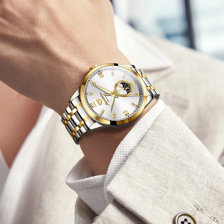 Jin Shi Dun Mechanical Movement Watch Men's Watches White Dial-25