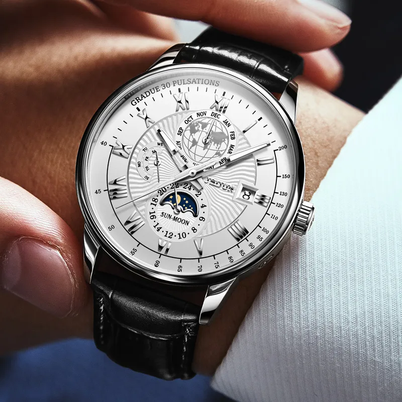 Jin Shi Dun Artisan Collection Mechanical Movement Watch Men's Watches White Dial-7