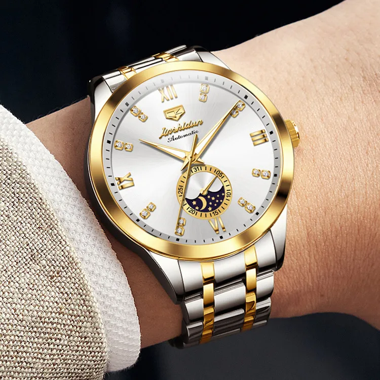Jin Shi Dun Mechanical Movement Watch Men's Watches White Dial-28