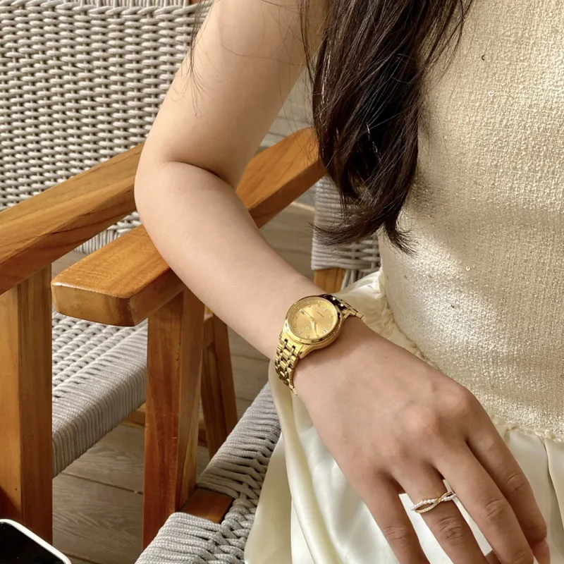Jin Shi Dun Mechanical Movement Stainless Steel Watchband Watch Women's Watch White Dial-25