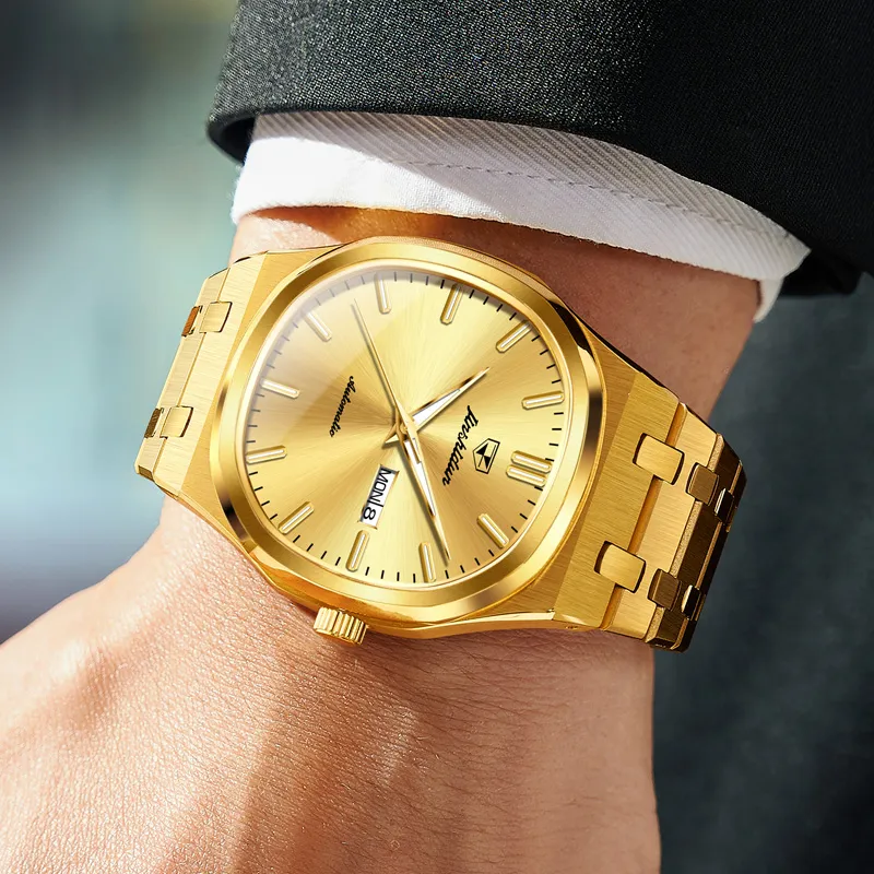 Jin Shi Dun Artisan Collection Mechanical Movement Stainless Steel Watchband Watch Men's Watches White Dial-20