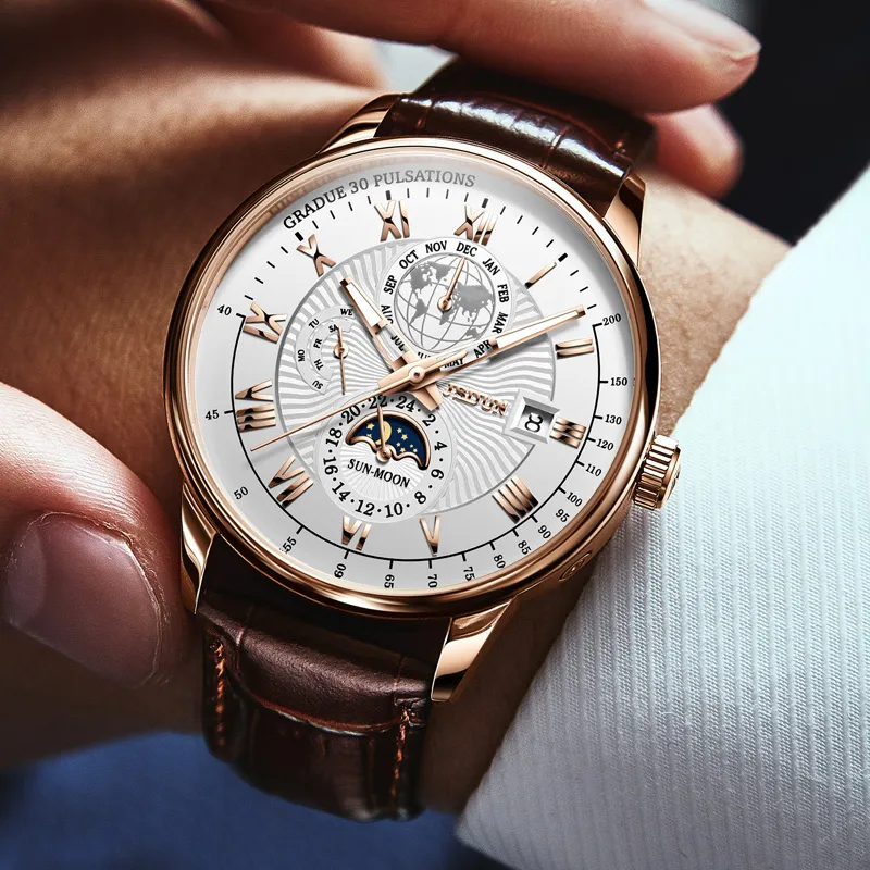 Jin Shi Dun Artisan Collection Mechanical Movement Watch Men's Watches White Dial-15