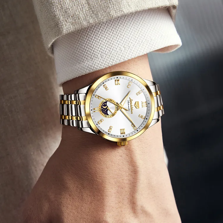 Jin Shi Dun Mechanical Movement Watch Men's Watches White Dial-27