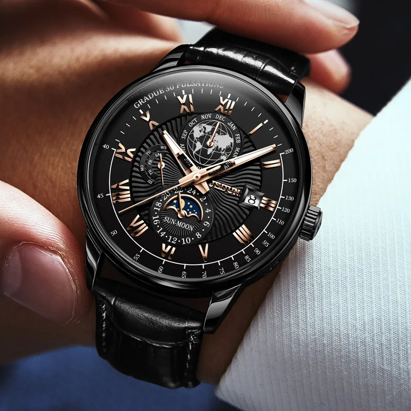 Jin Shi Dun Artisan Collection Mechanical Movement Watch Men's Watches White Dial-12