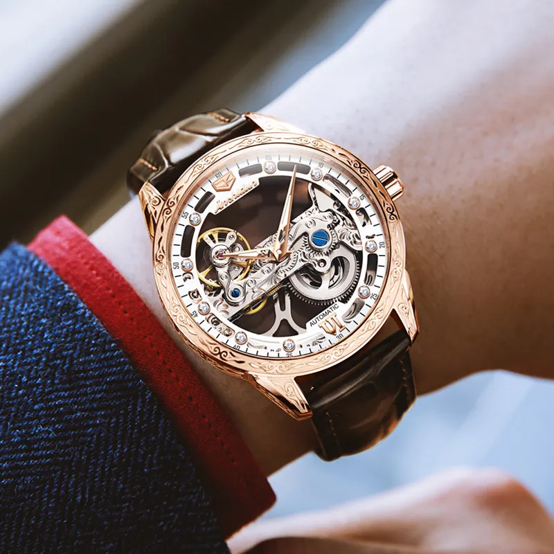 Jin Shi Dun Automatic Mechanical Movement Men's Watches Cut Out Dial-20