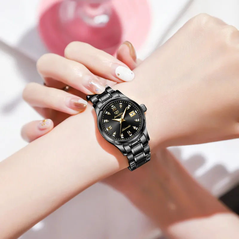 Jin Shi Dun Smart Series Mechanical Movement Stainless Steel Watchband Watch Women's Watch White Dial-32