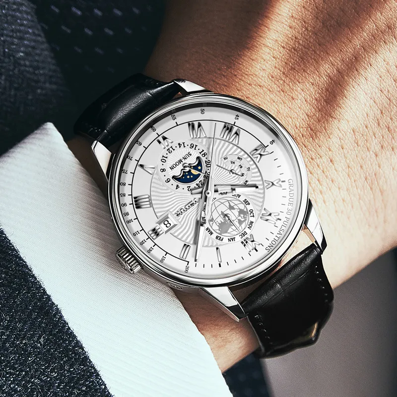 Jin Shi Dun Artisan Collection Mechanical Movement Watch Men's Watches White Dial-8