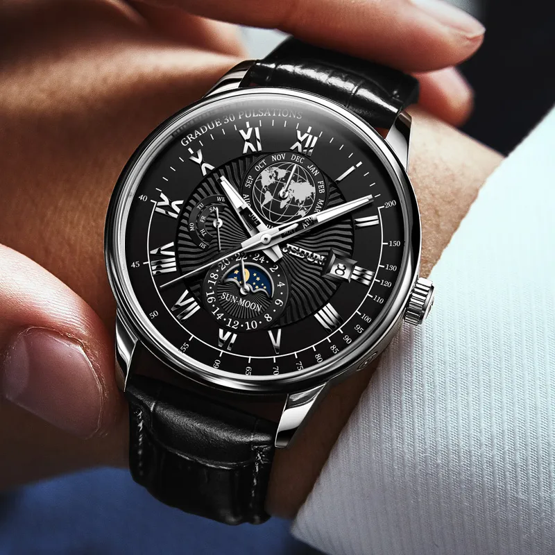 Jin Shi Dun Artisan Collection Mechanical Movement Watch Men's Watches White Dial-2