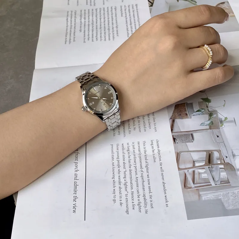 Jin Shi Dun Mechanical Movement Stainless Steel Watchband Watch Women's Watch White Dial-20