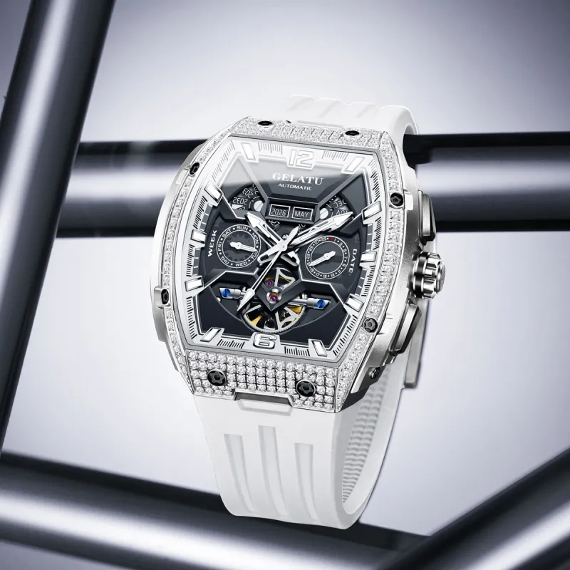 GELATU Mechanical Movement Watch Unisex Black Dial-13