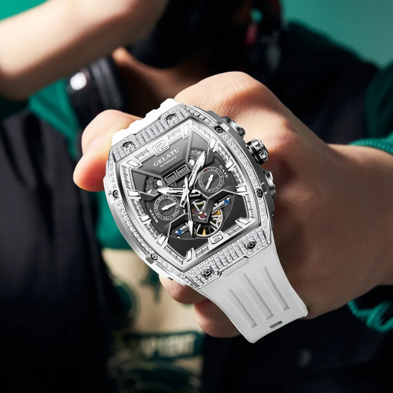 GELATU Mechanical Movement Watch Unisex Black Dial-15