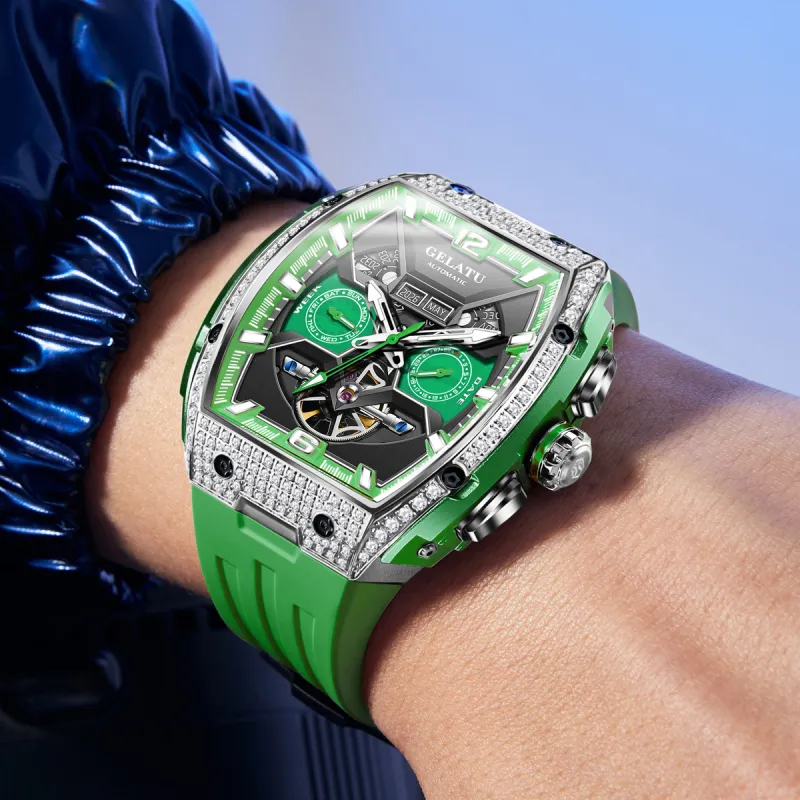 GELATU Mechanical Movement Watch Unisex Black Dial-23