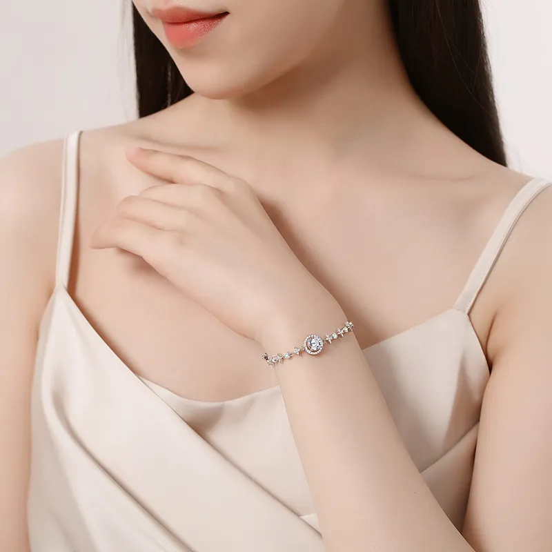 Princess Xuanjie 925 Silver Mohsunnite Bracelets Women's-1