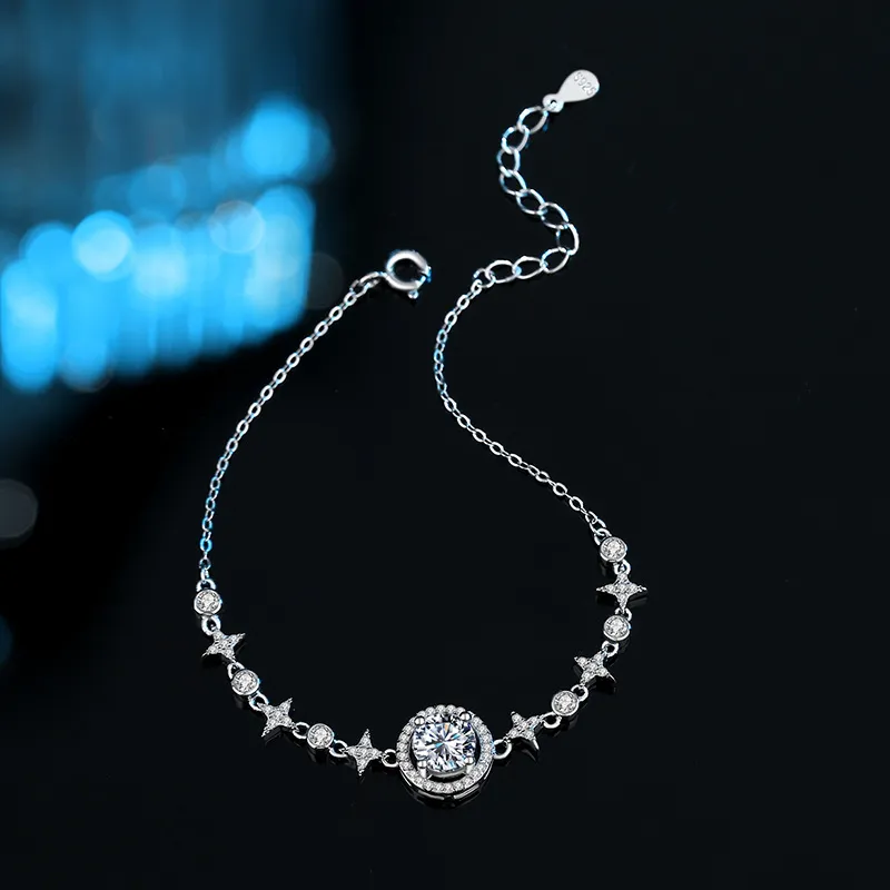 Princess Xuanjie 925 Silver Mohsunnite Bracelets Women's-3