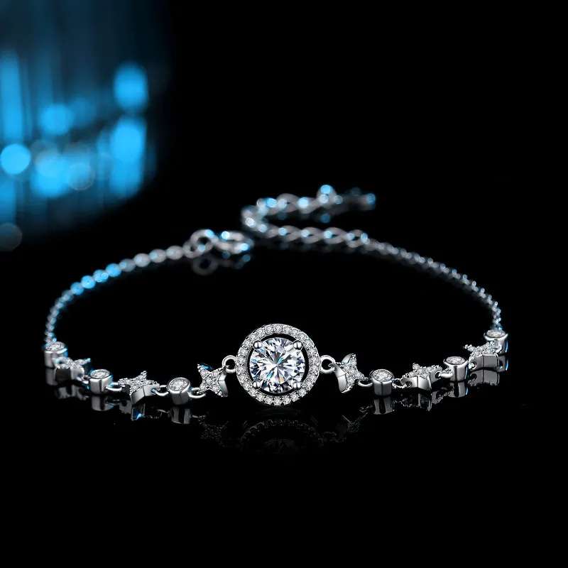 Princess Xuanjie 925 Silver Mohsunnite Bracelets Women's-4
