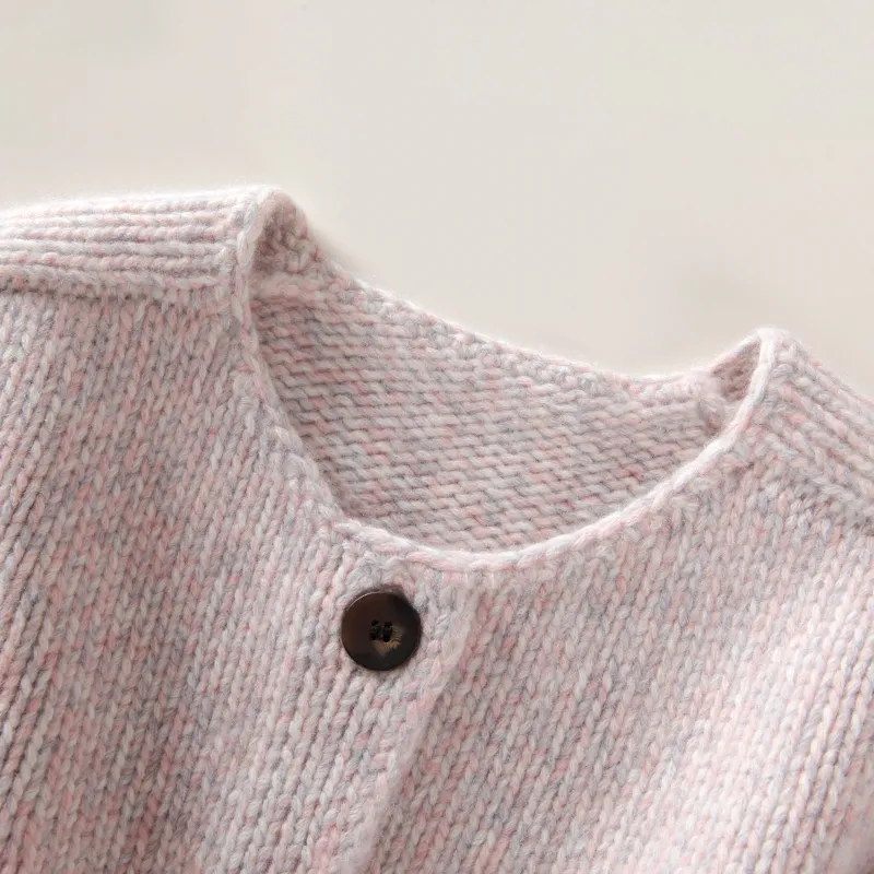 MAIGRE SIMHAT Cashmere Sweater Women's Pink Gray Floral Yarn-2