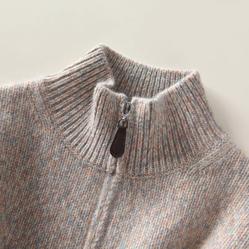 MAIGRE SIMHAT Cashmere Sweater Women's Pink Gray Floral Yarn-3