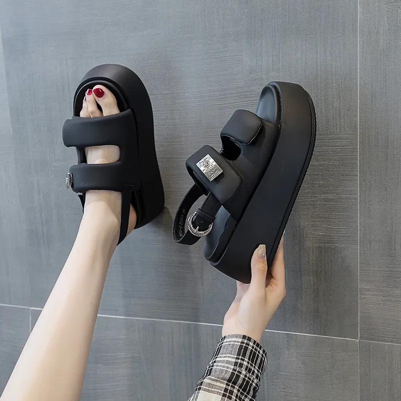 Shoe Cabinet Floral Language Strap Sandals 6cm Women's-6