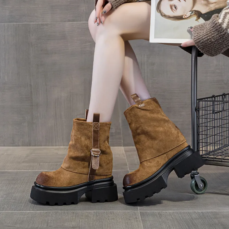 Shoe Cabinet Floral Language Ankle Boots Women's-2