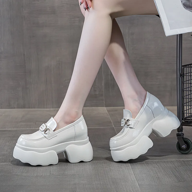 Shoe Cabinet Floral Language Chunky Heel High Heels Women's-8