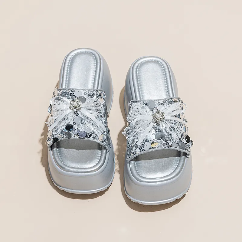 Shoe Cabinet Floral Language Quiet Slip Resistant Abrasion Resistant Cushioning Slide Slippers Women's-9