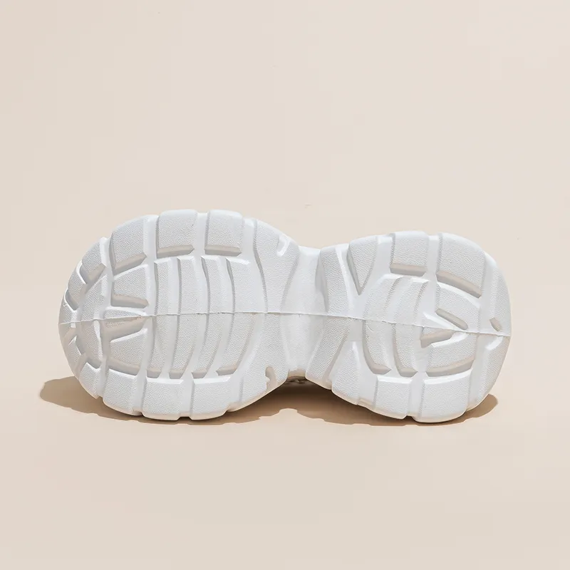 Shoe cabinet floral language Chunky Sneakers Women's Low Top White-4