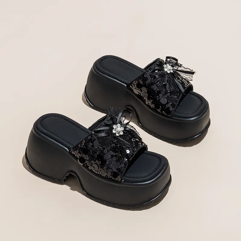 Shoe Cabinet Floral Language Quiet Slip Resistant Abrasion Resistant Cushioning Slide Slippers Women's-15