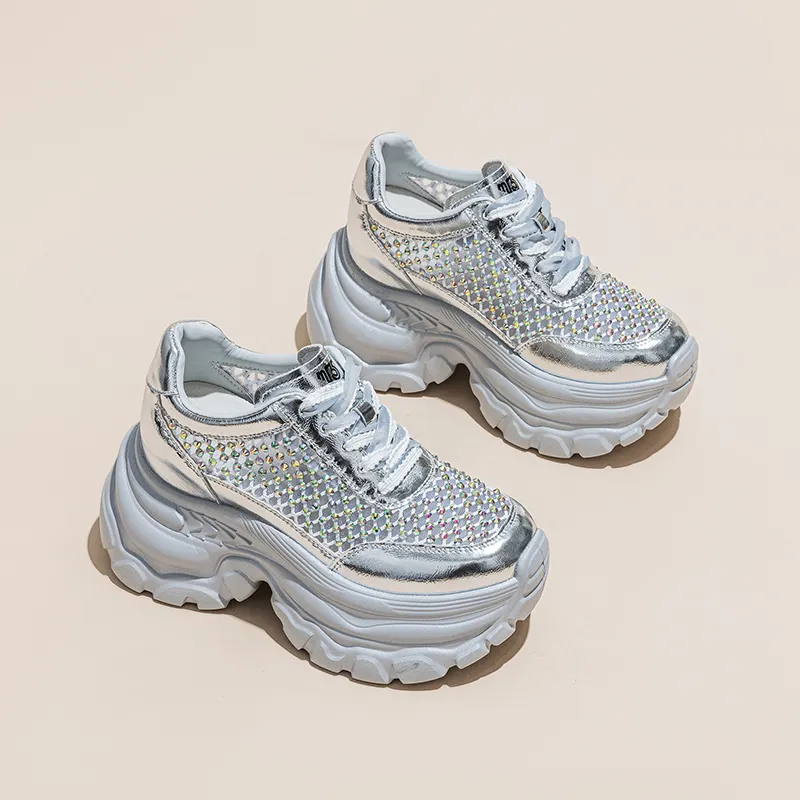 Shoe cabinet floral language Chunky Sneakers Women's Low Top White-8