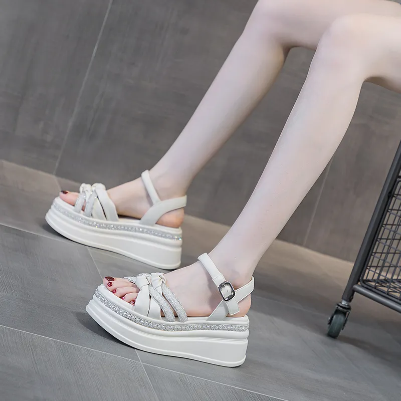 Shoe Cabinet Floral Language One Strap Sandals 7cm Women's-2