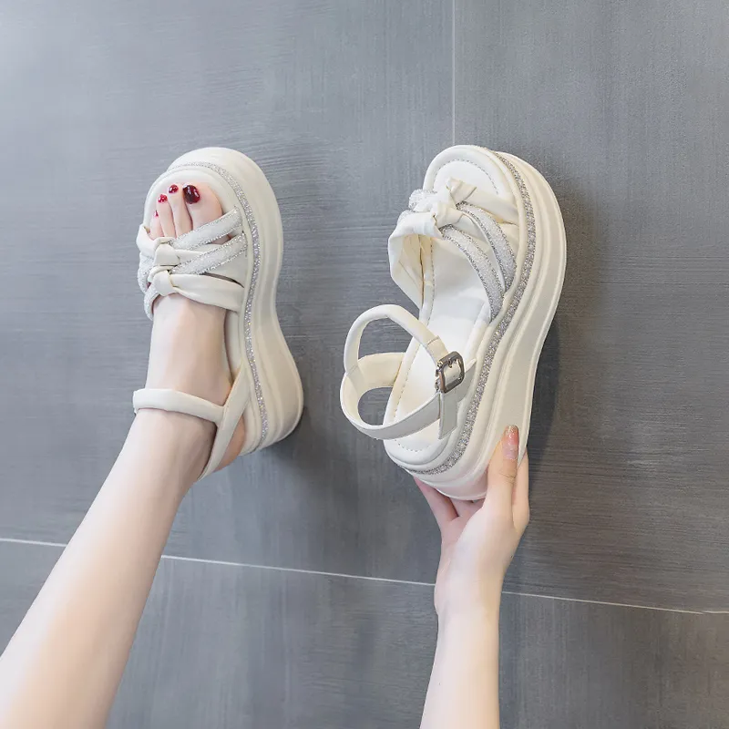Shoe Cabinet Floral Language One Strap Sandals 7cm Women's-1