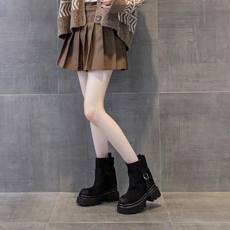 Shoe Cabinet Floral Language Ankle Boots Women's-9