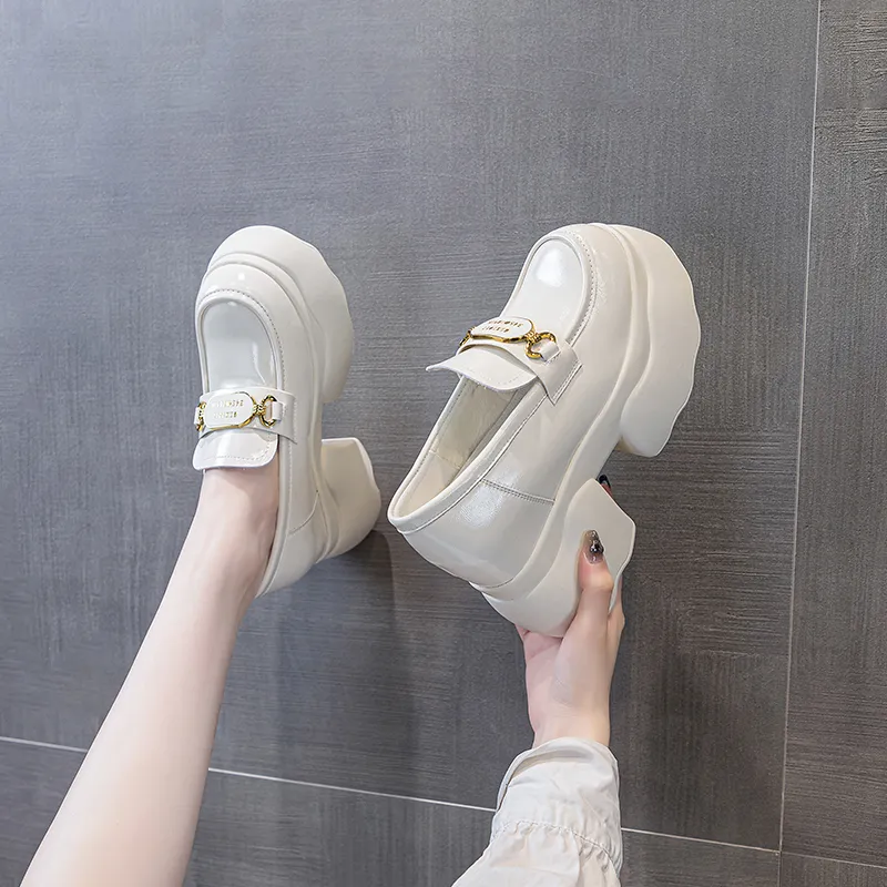 Shoe Cabinet Floral Language Chunky Heel High Heels Women's-6