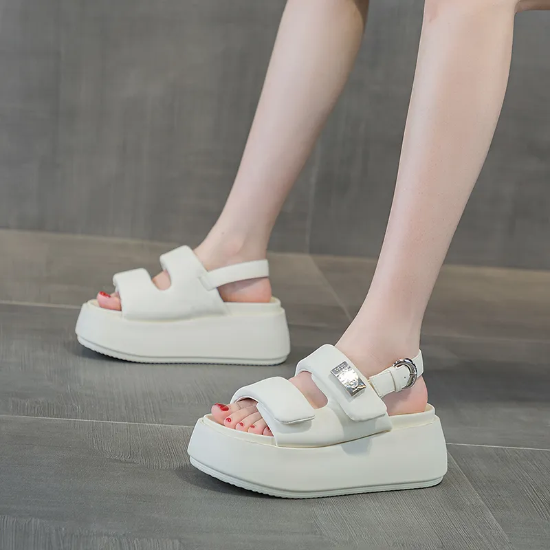 Shoe Cabinet Floral Language Strap Sandals 6cm Women's-4