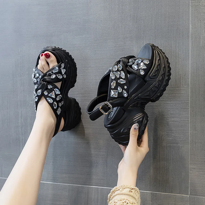 Shoe Cabinet Floral Language Strap Sandals 8cm Women's-6