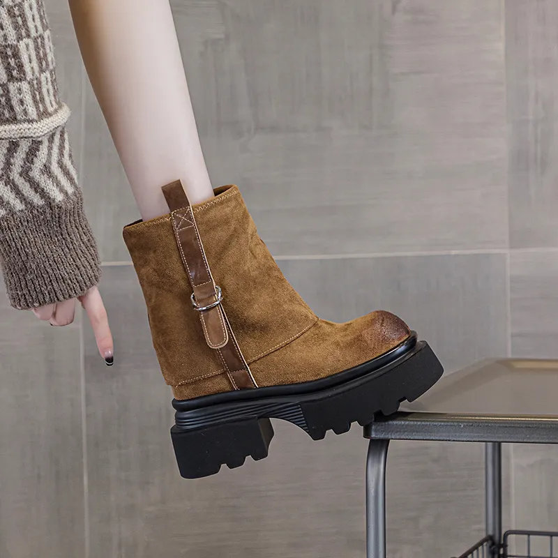 Shoe Cabinet Floral Language Ankle Boots Women's-3