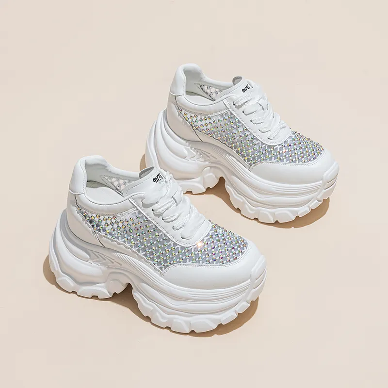Shoe cabinet floral language Chunky Sneakers Women's Low Top White-1