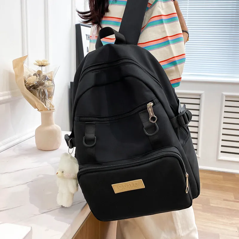 Wolfhorse Nylon Backpack Unisex Pink/Black/Purple/Blue-11