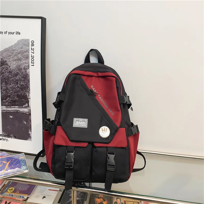 Wolfhorse Nylon Backpack Unisex White/Red/Blue/Green-8
