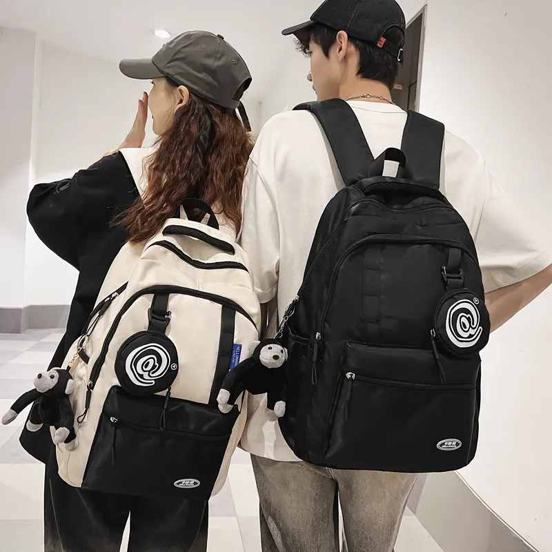 Wolfhorse Nylon Backpack Unisex Black/grey/white/deep Khaki/pink/blue-4