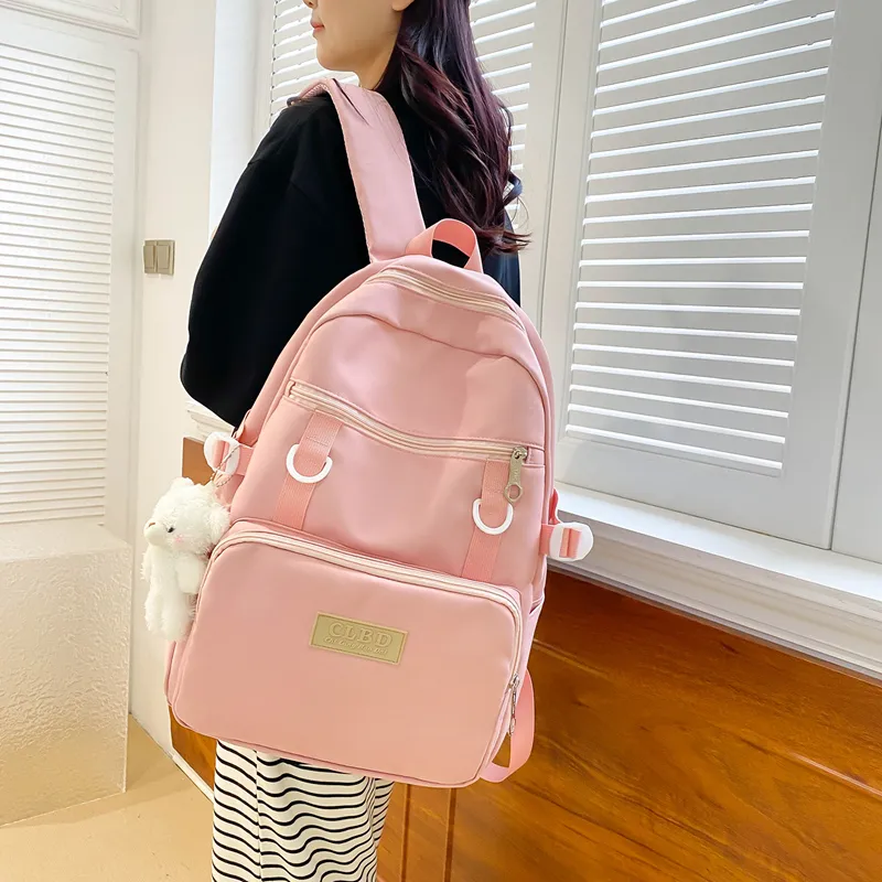 Wolfhorse Nylon Backpack Unisex Pink/Black/Purple/Blue-4