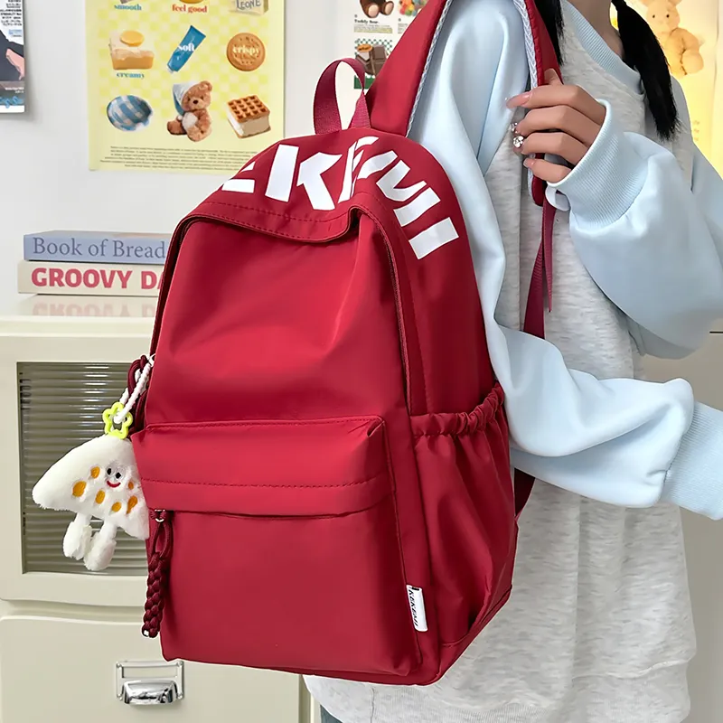 Wolfhorse Nylon Backpack Unisex Pink/Blue/White/Black/Yellow/Red-43