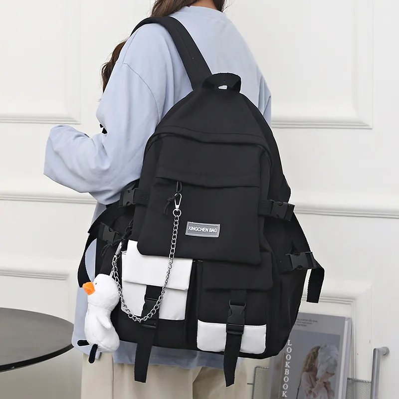 Tibai Oxford Backpack Regular Unisex Black/Blue/Red/Green-4