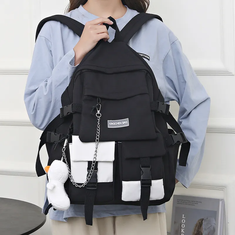 Tibai Oxford Backpack Regular Unisex Black/Blue/Red/Green-5