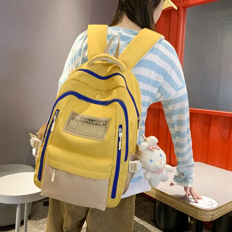 Wolfhorse Nylon Backpack Unisex Black/Red/Green/White/Yellow-31